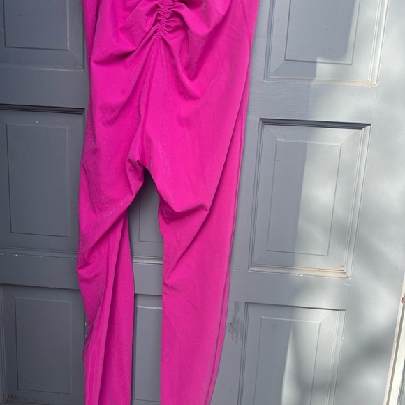 Yitty spotlight shaping‎ Barbie pink shimmer high rise ruched leggings size M - Picture 2 of 10